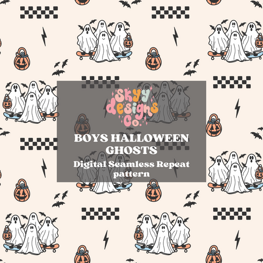 Boys Halloween Ghost Pattern