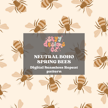 Neutral Spring Bees Pattern