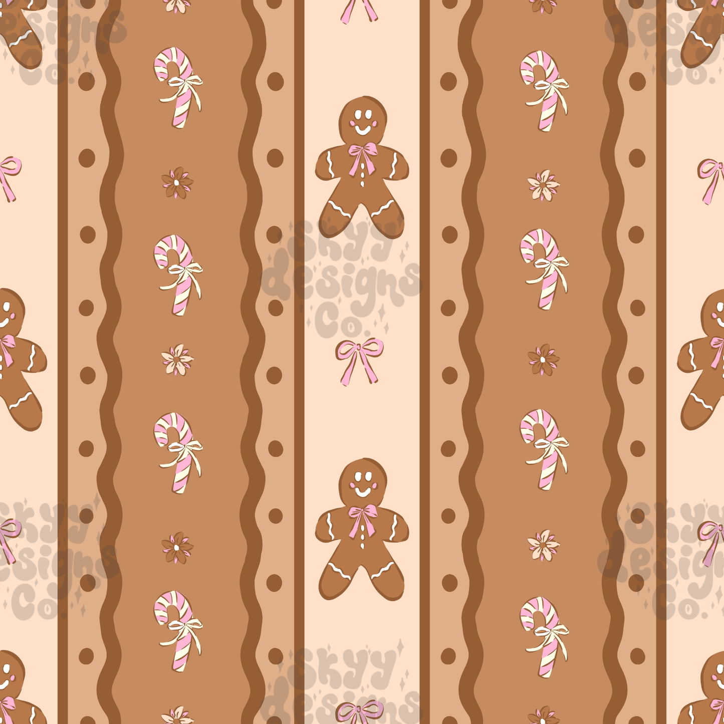 Neutral Gingerbread Stripe