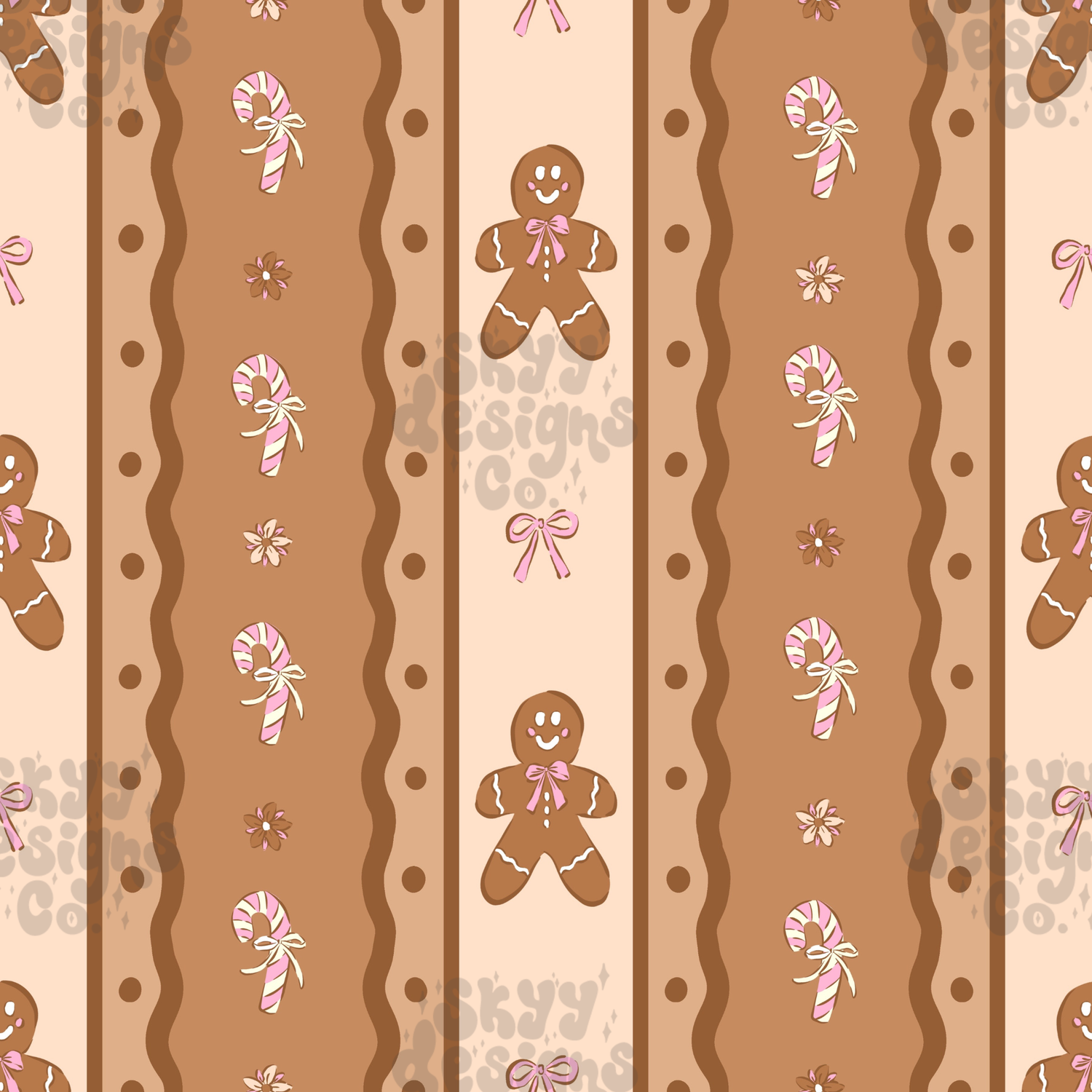 Neutral Gingerbread Stripe