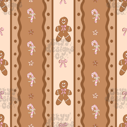 Neutral Gingerbread Stripe