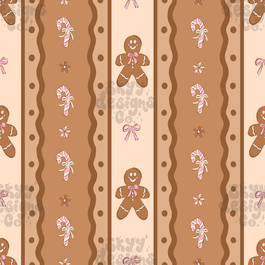 Neutral Gingerbread Stripe