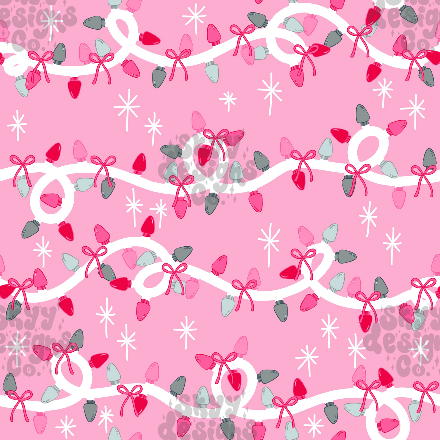 Preppy Pink Christmas lights