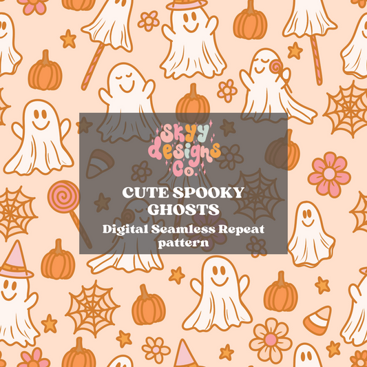 Cute Pumpkin Ghosts Pattern