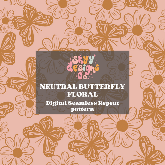 Boho Butterfly floral Pattern