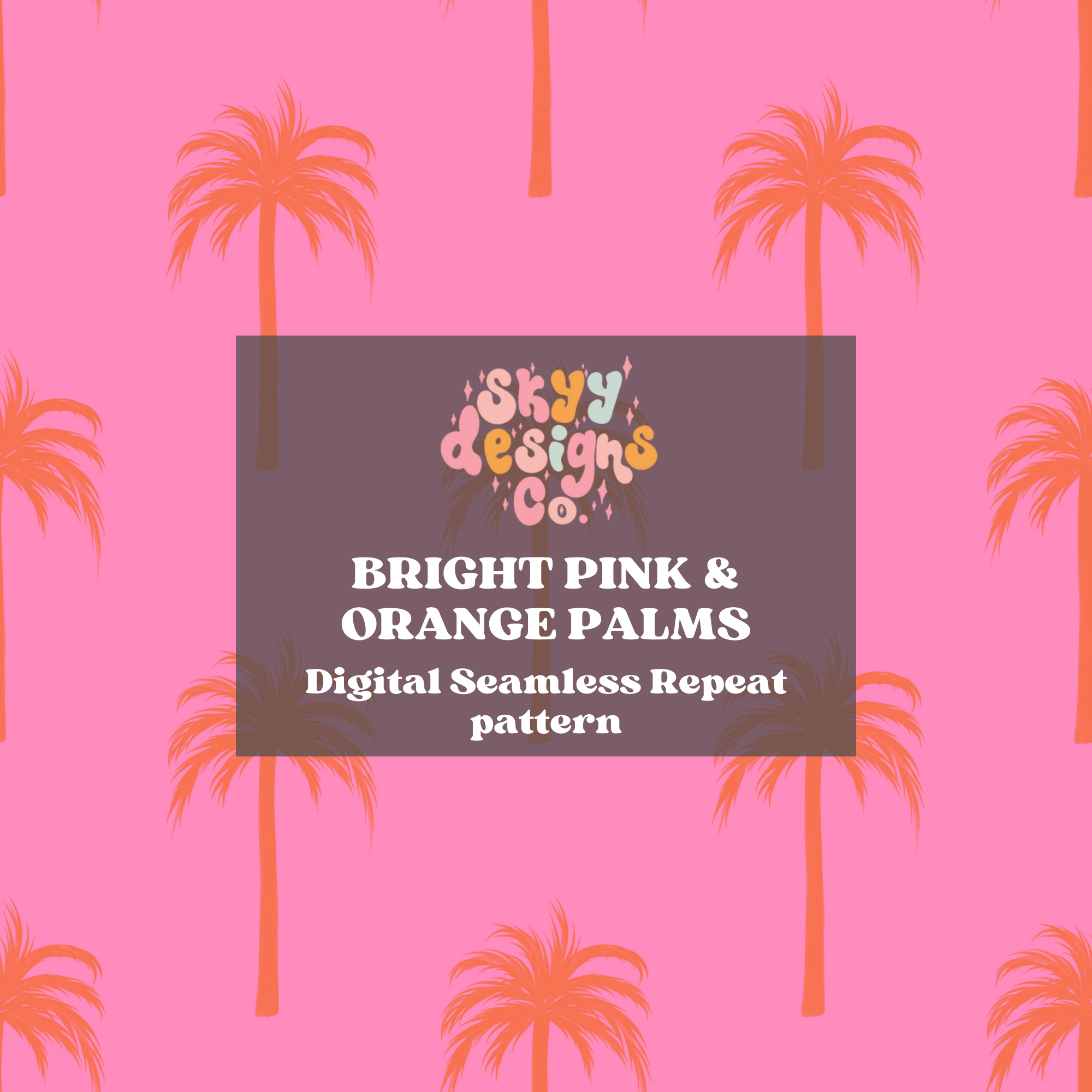 Bright summer Pink Palm Pattern – SkyyDesignsCo | Seamless Pattern Designs