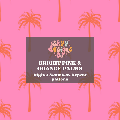 Bright summer Pink Palm Pattern