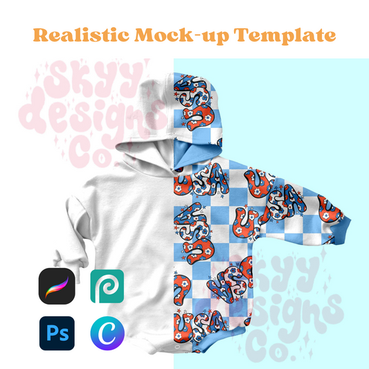 Romper sweatshirt mock-up template - SkyyDesignsCo
