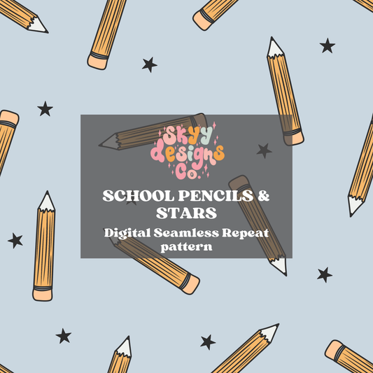 School supply pencils seamless pattern