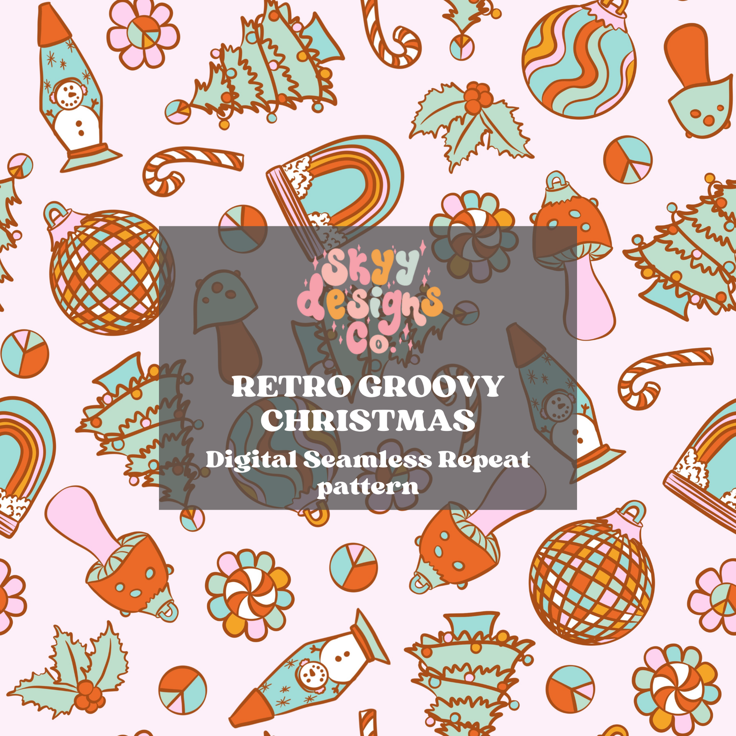 Retro Groovy Christmas Pattern