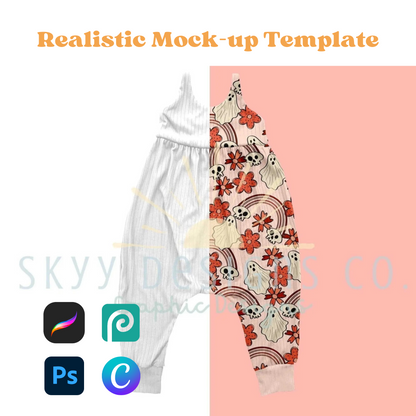 Ribbed napa romper mock-up template - SkyyDesignsCo