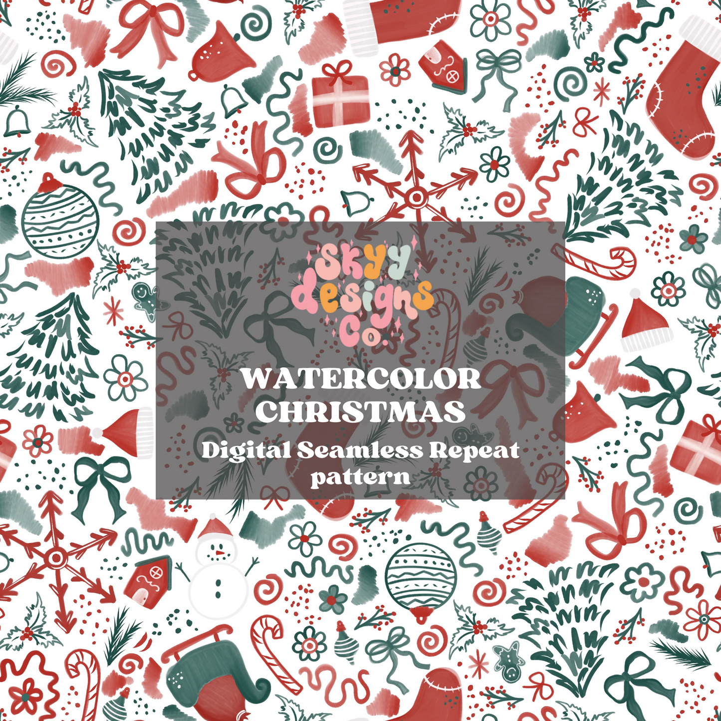 Watercolor Christmas Pattern