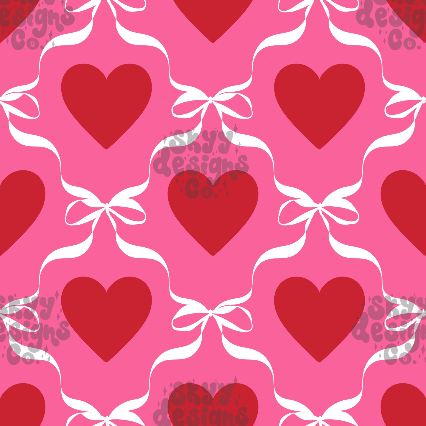 Coquette Bow Hearts