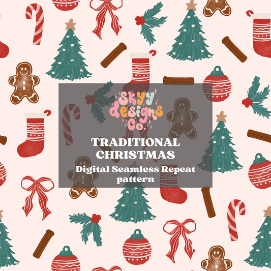 Traditional Christmas Seamless pattern