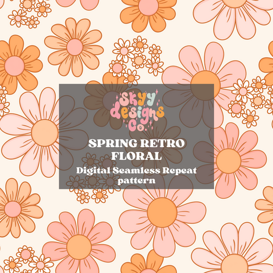 Retro spring floral Pattern