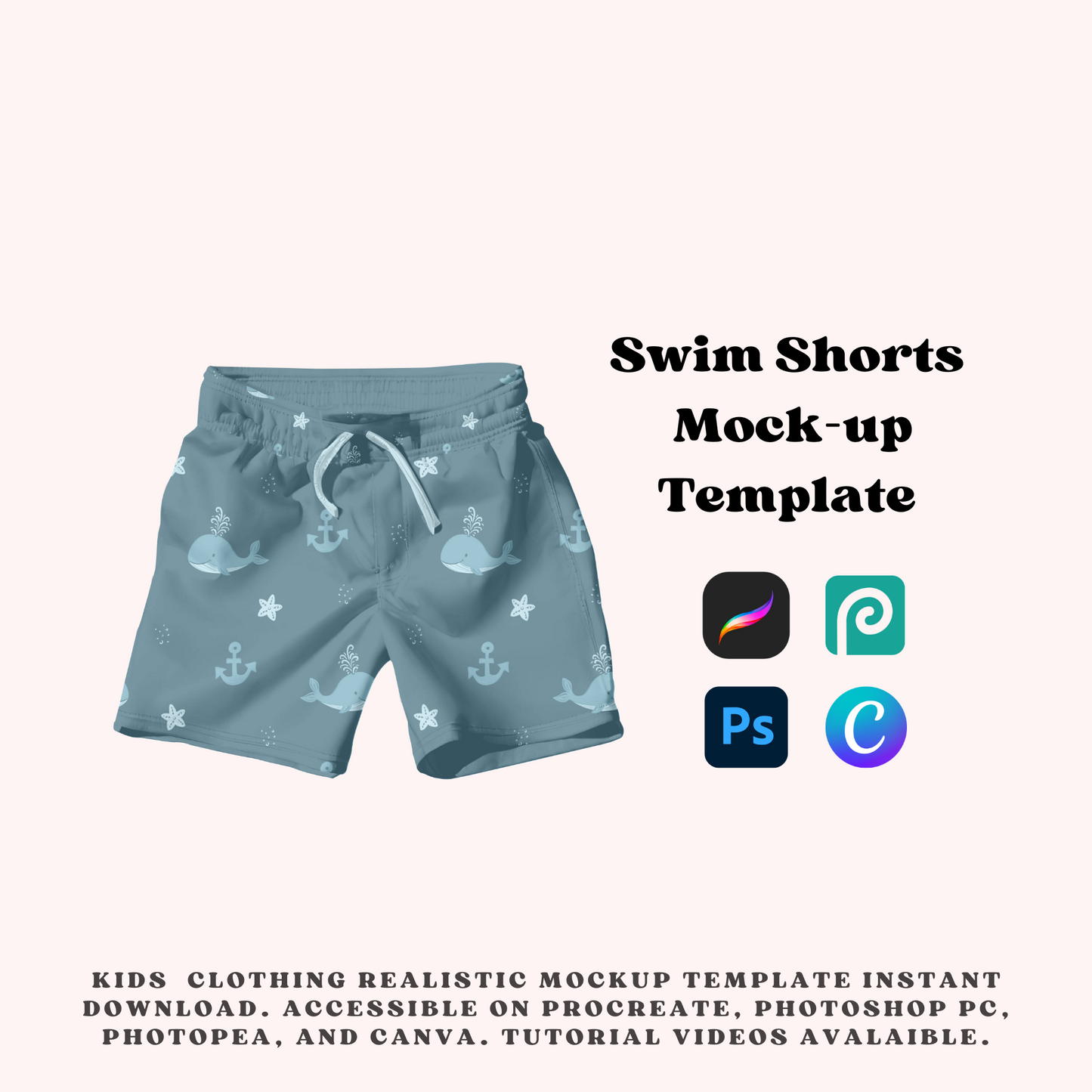 Swim Shorts Mock-up Template