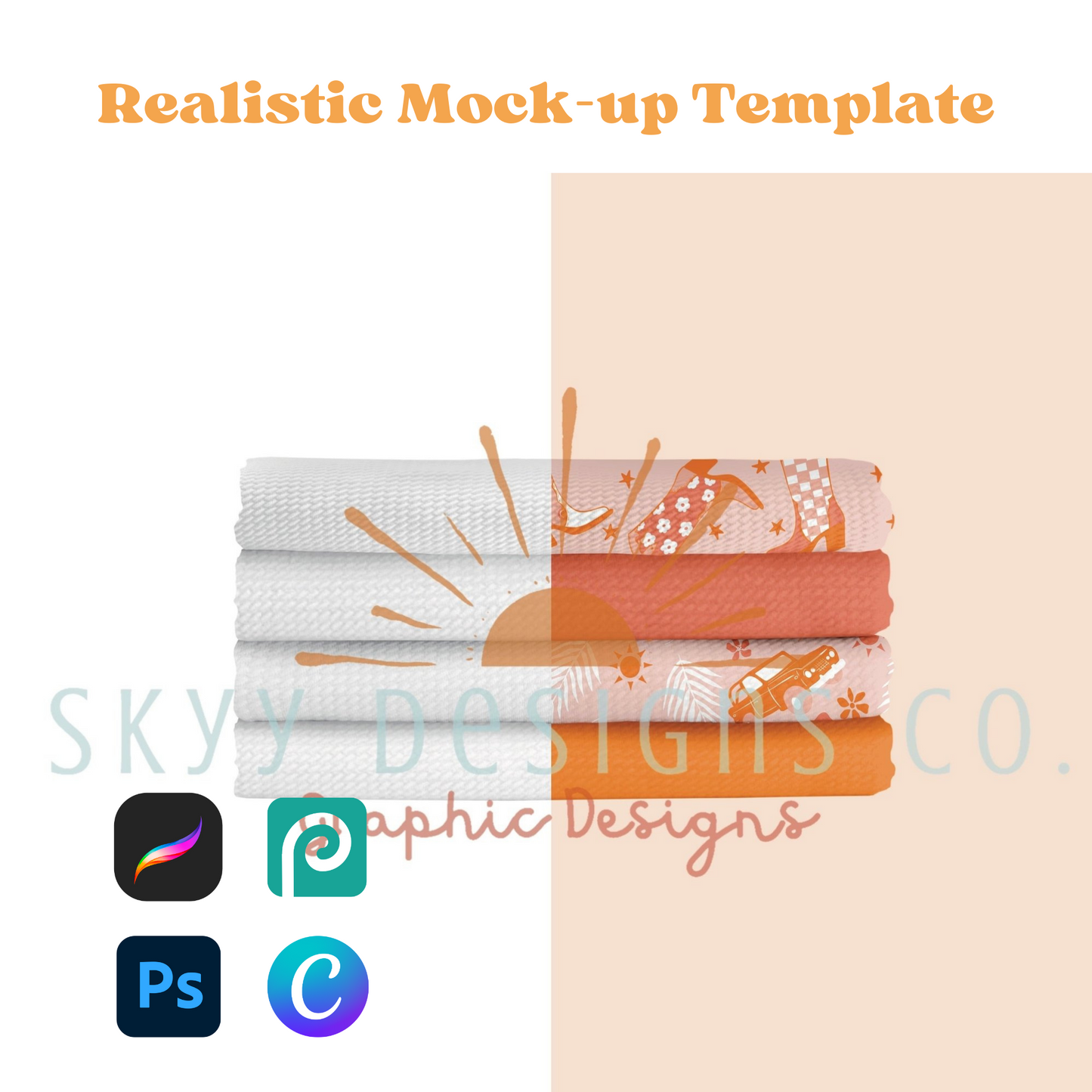 Waffle bullet fabric stack mock-up template - SkyyDesignsCo