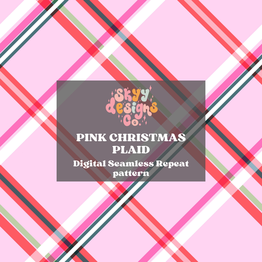 Pink Christmas Plaid Seamless Pattern
