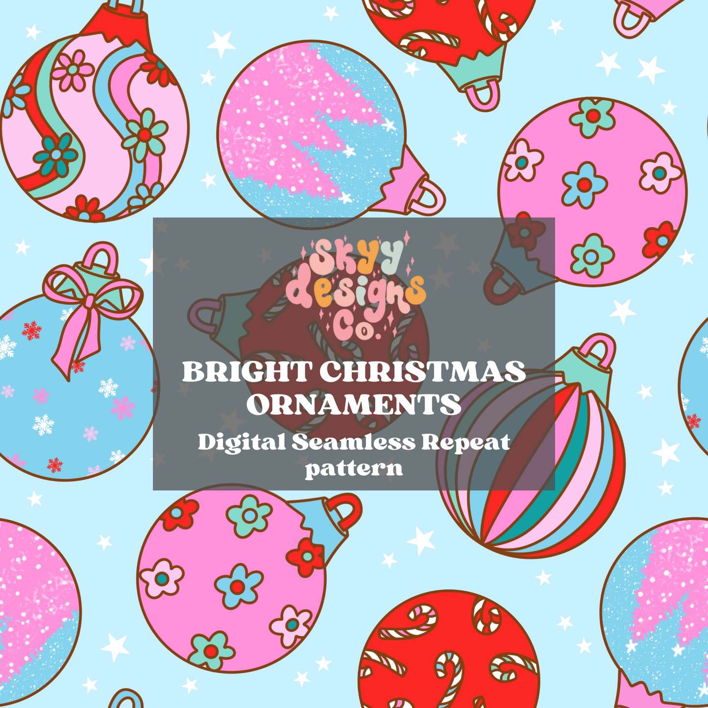 Bright Christmas ornaments Seamless Pattern