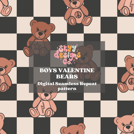Boys Valentine Bears Pattern