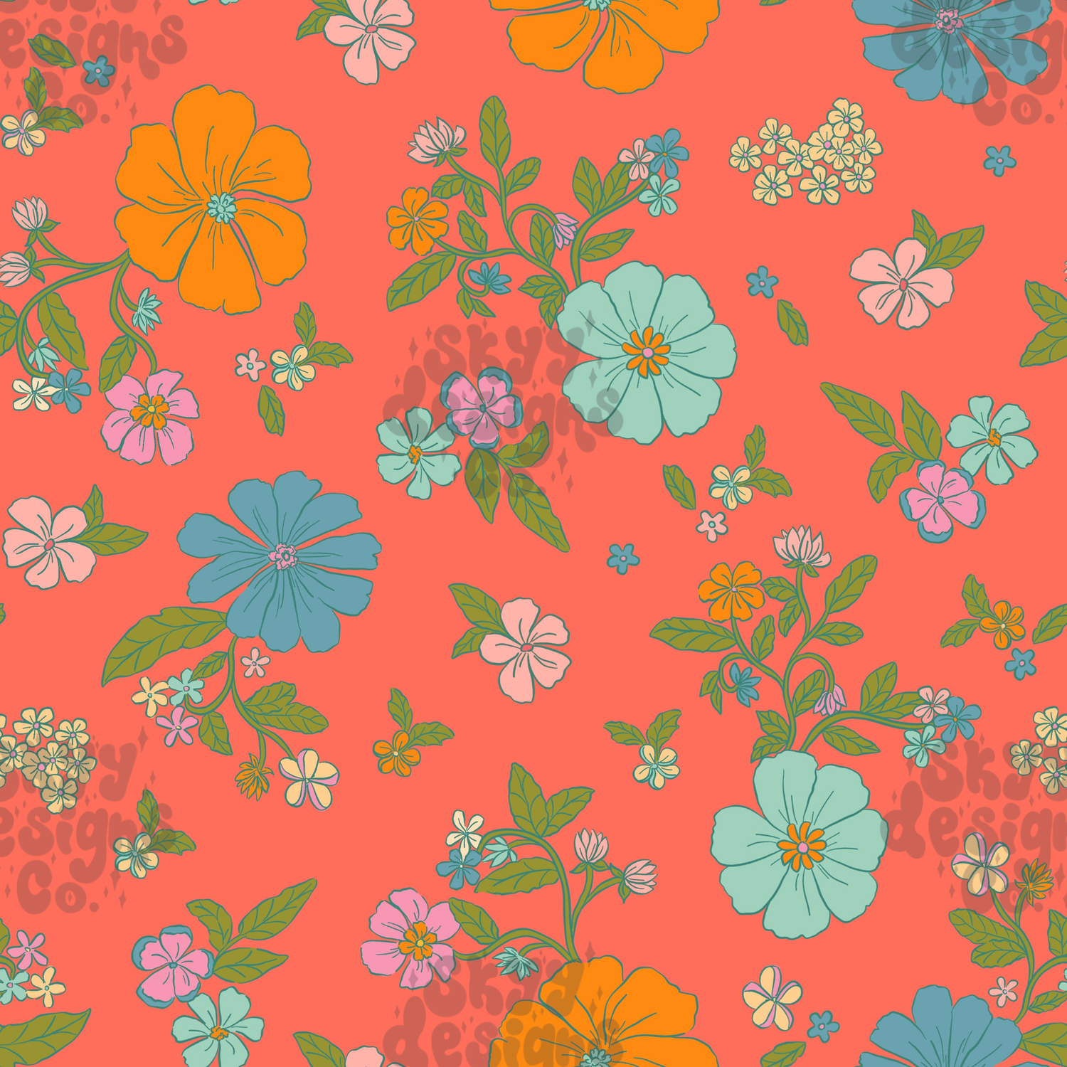 Coral Summer Foral