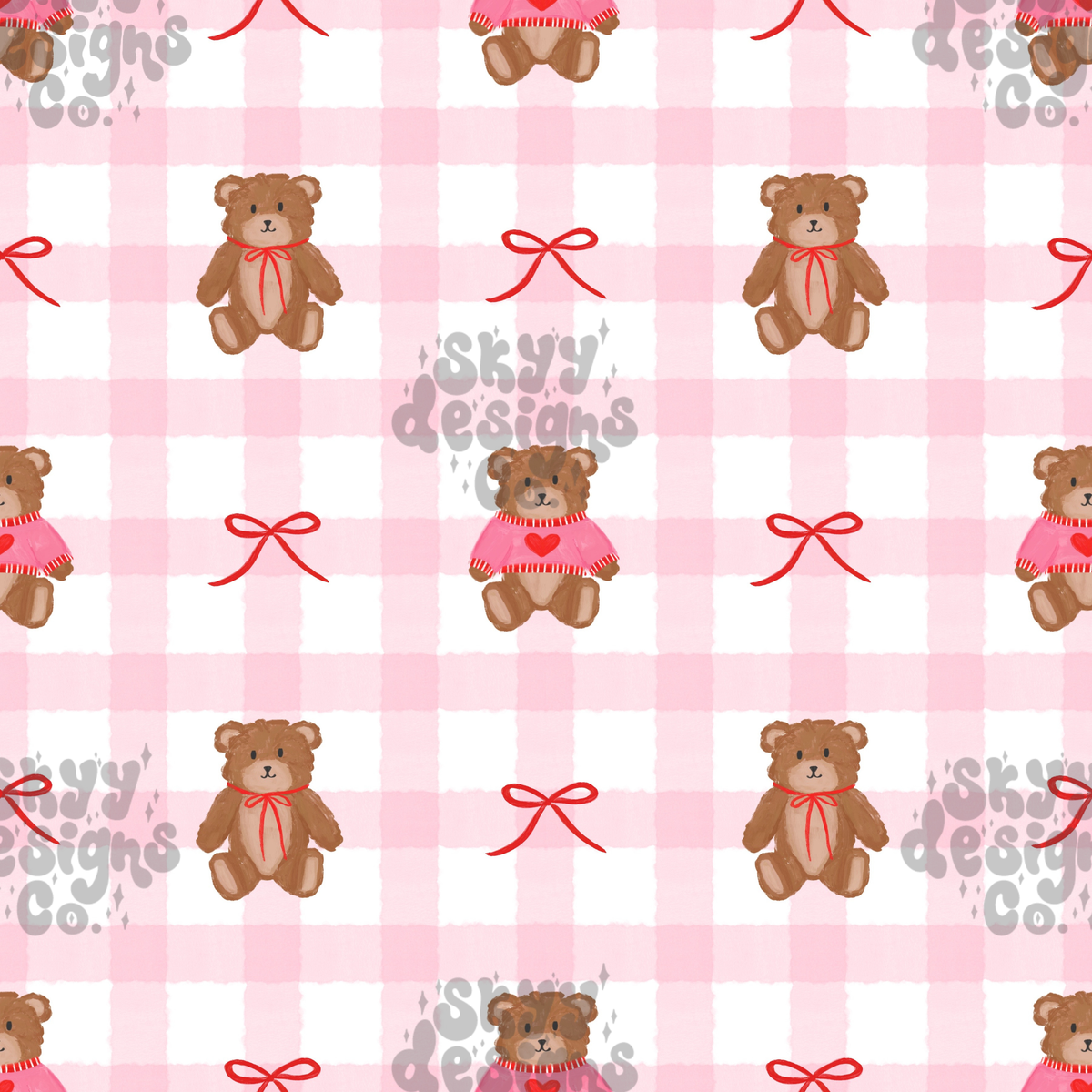 Gingham Valentine Bears