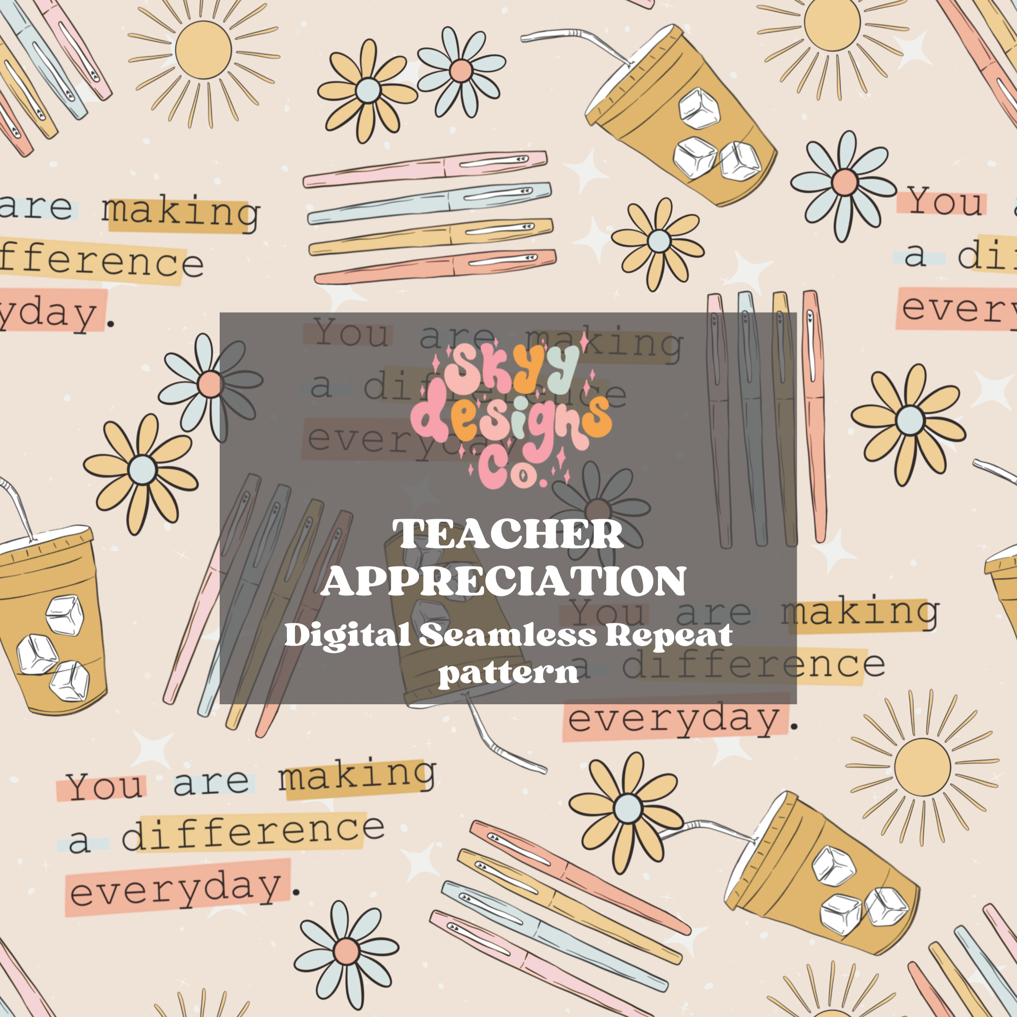Tutor Inspired Patterns Teacher Appreciation Pattern Design – Skyy Designs Co.