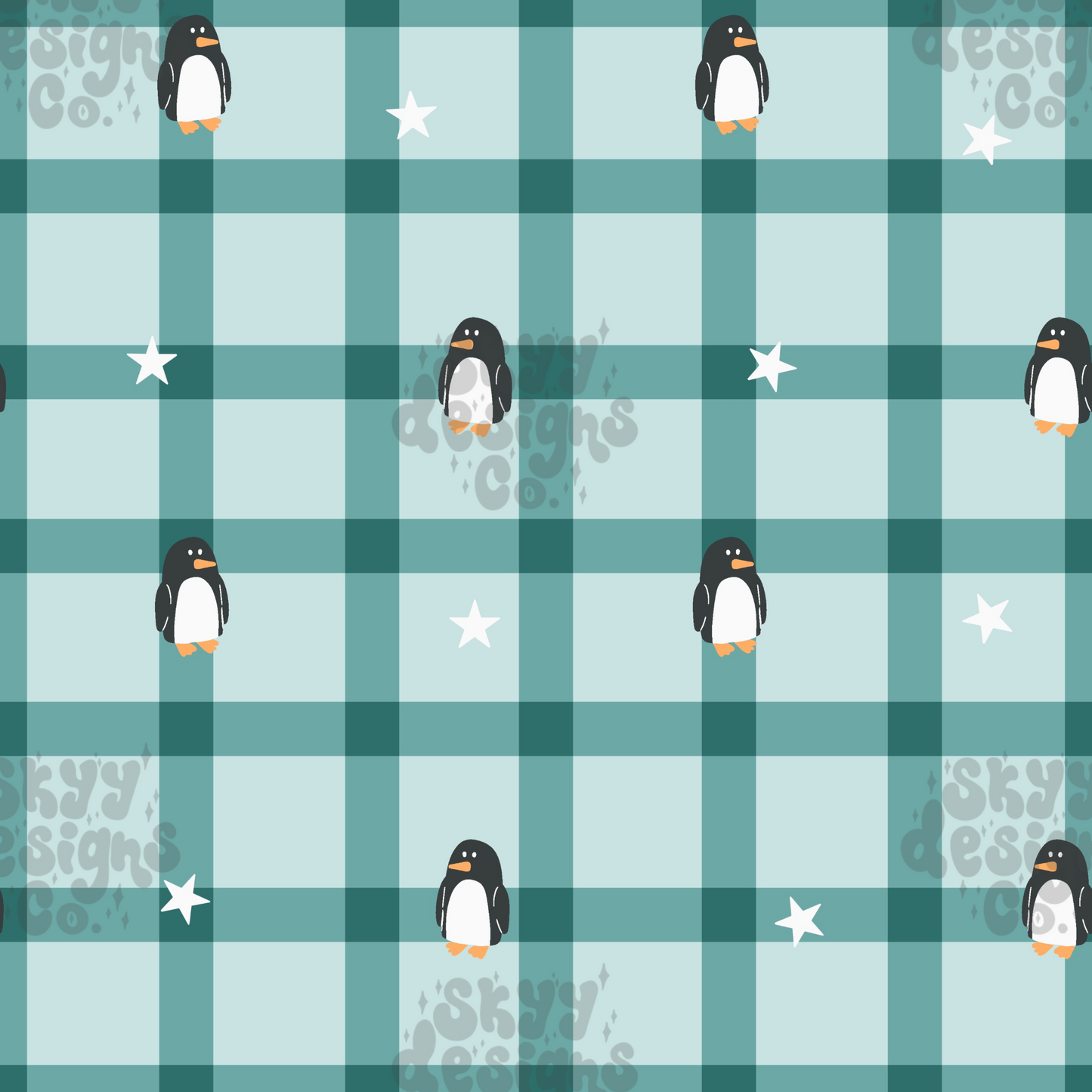 Blue plaid Penguins