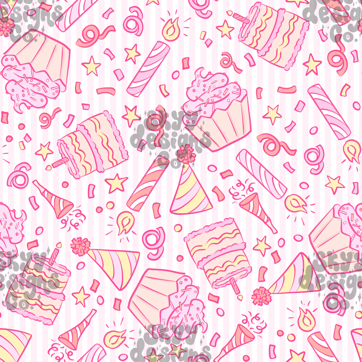 Pink Birthday Stripes