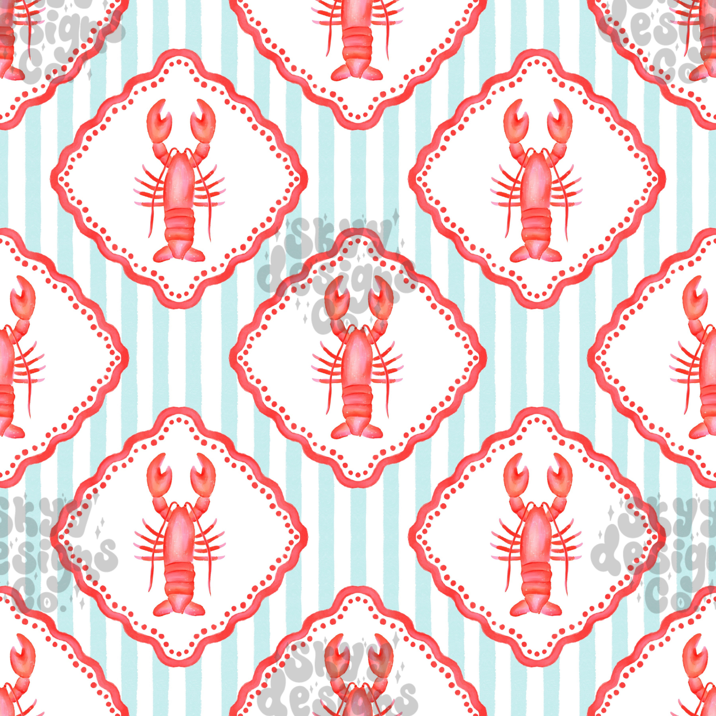 watercolor Lobster Patchwork