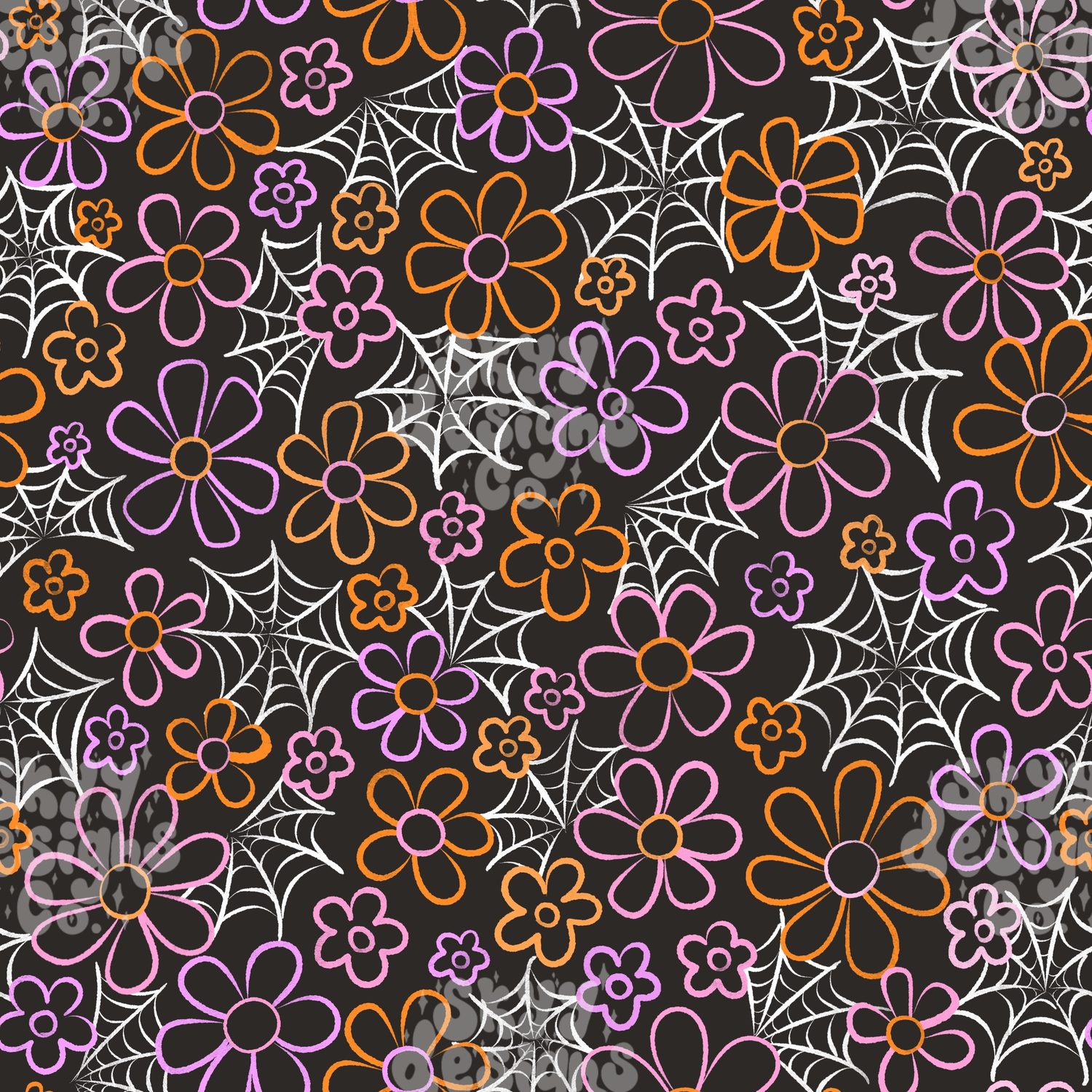 Bright Spiderweb Floral