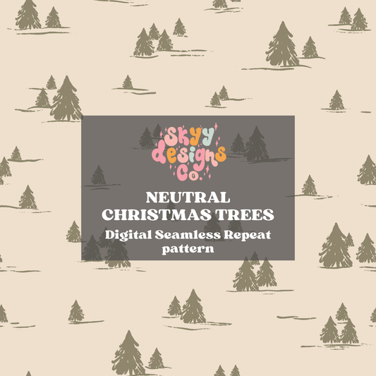 Neutral Christmas Trees Seamless Pattern