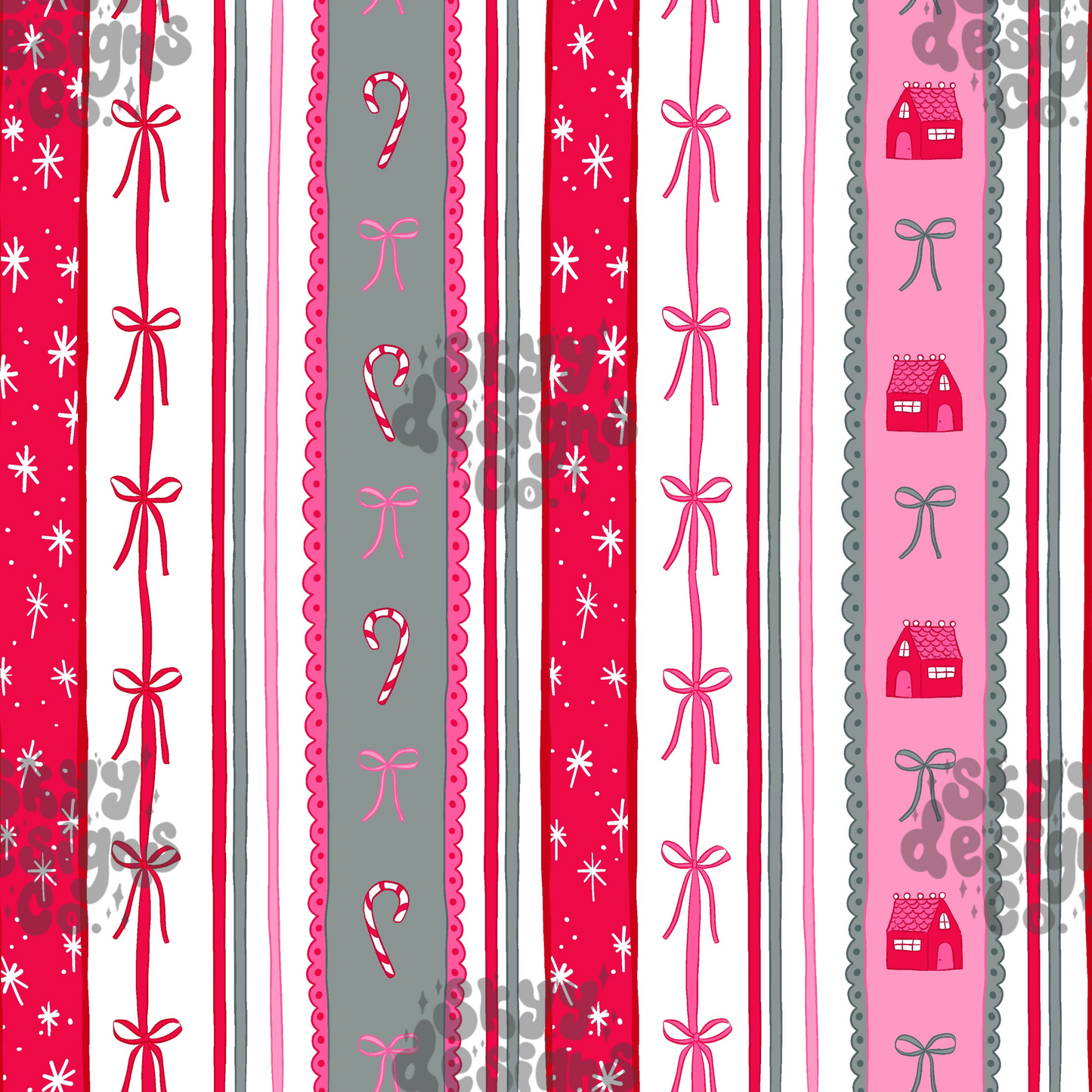 Preppy Christmas bow Stripe