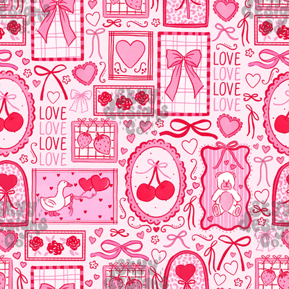 Pink Watercolor Valentine Stamps