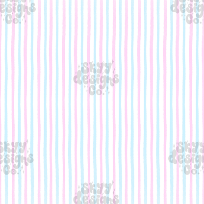 Pink Blue Watercolor Stripe