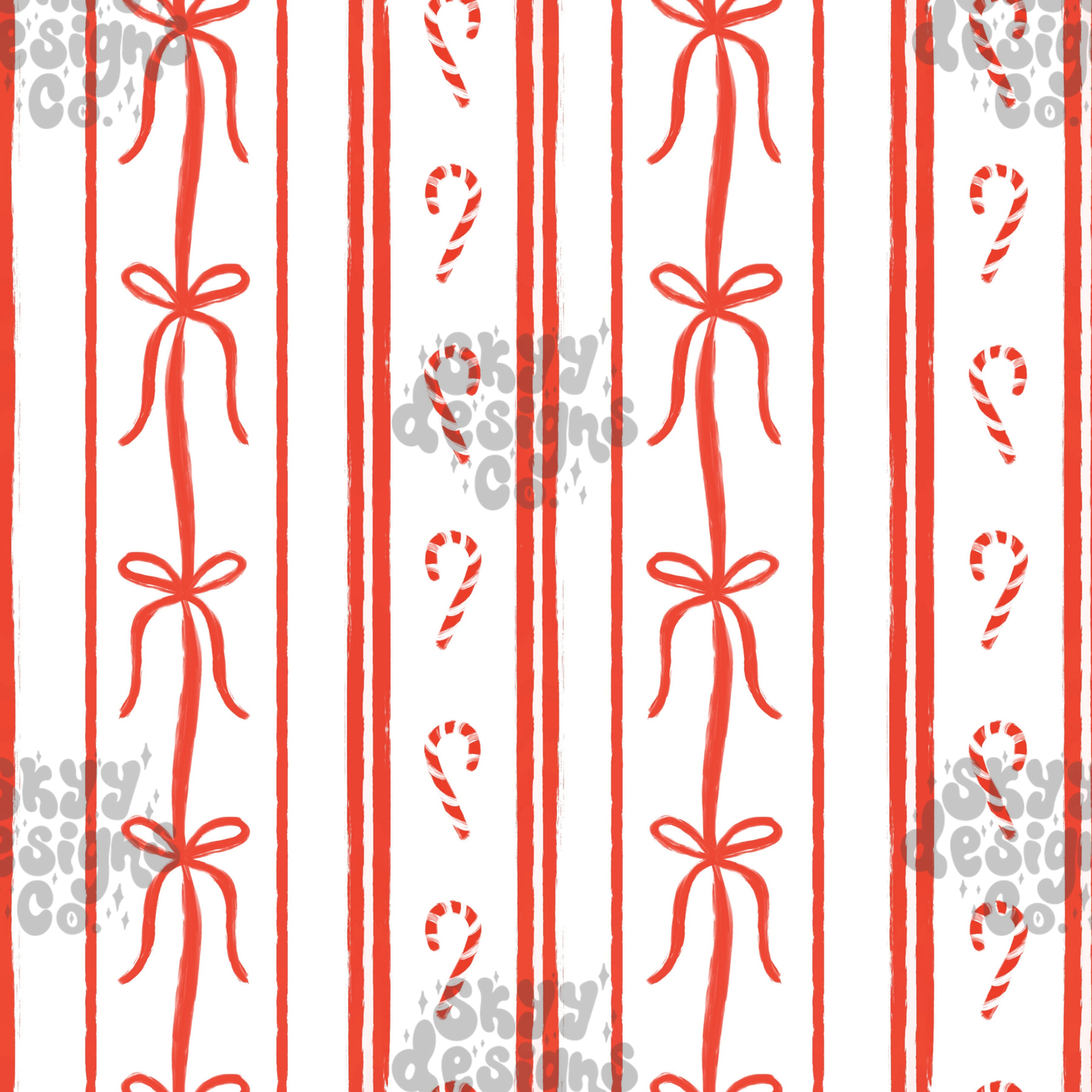 Preppy Christmas bow stripe