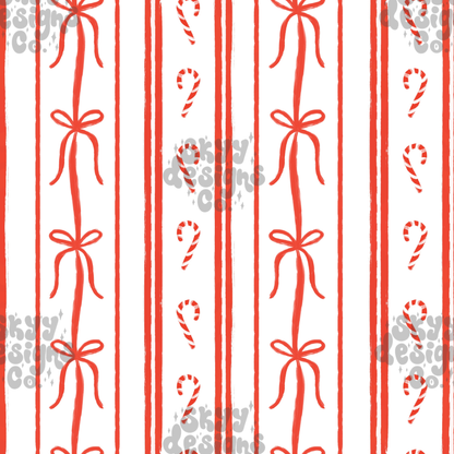 Preppy Christmas bow stripe