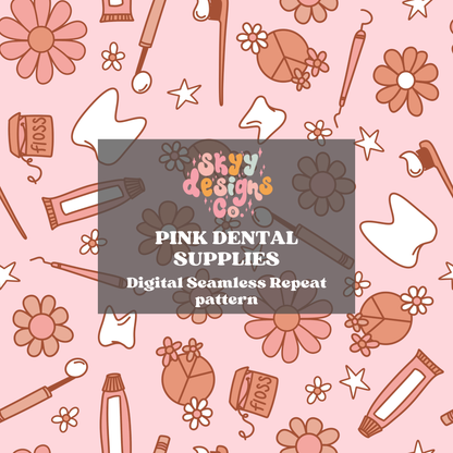 Trendy Dental medical Seamless Pattern