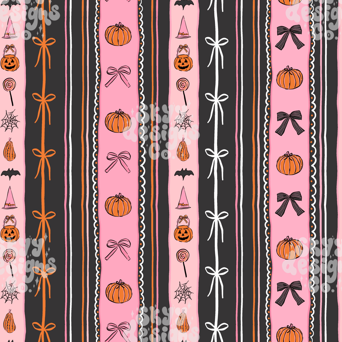 Coquette Halloween Stripe