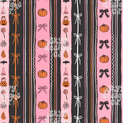 Coquette Halloween Stripe