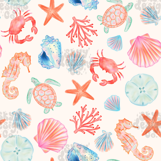 Pastel Watercolor Sea life