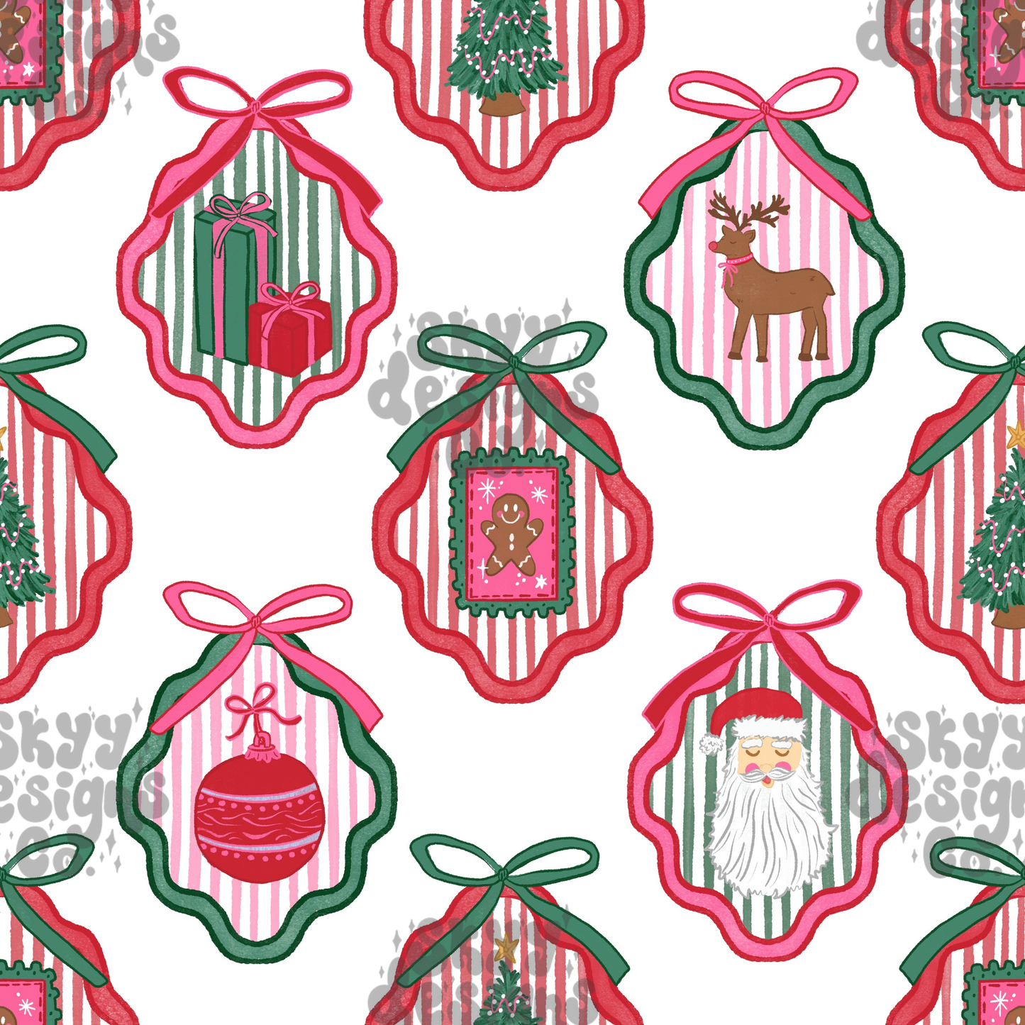 Preppy Holiday Bow Frames