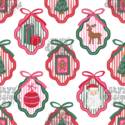 Preppy Holiday Bow Frames