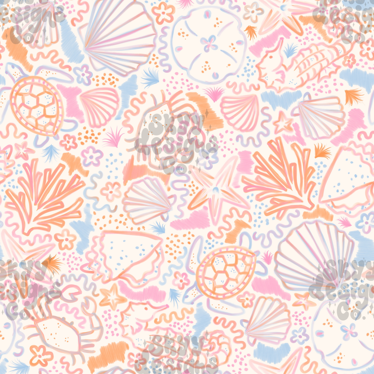 Watercolor Coastal Shells