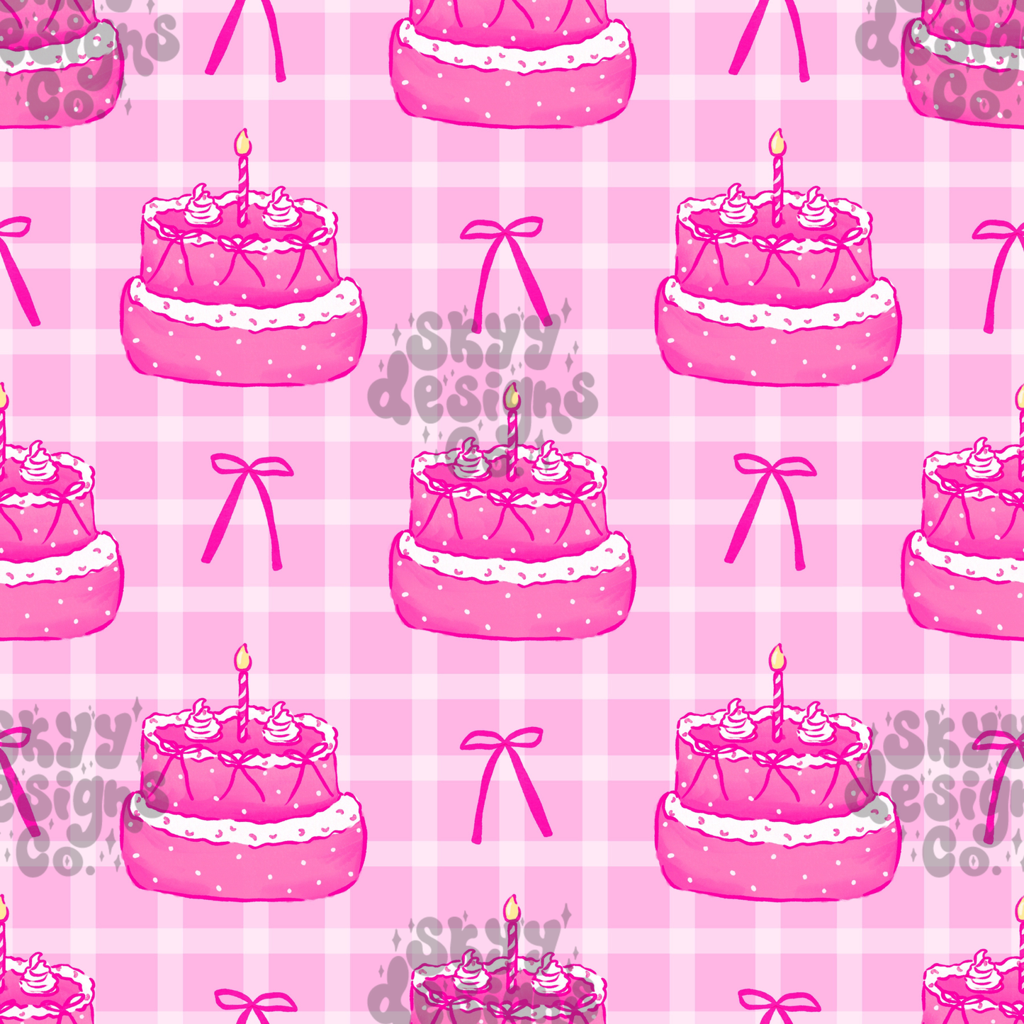 Pink Birthday Cake Bows