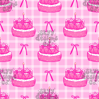 Pink Birthday Cake Bows