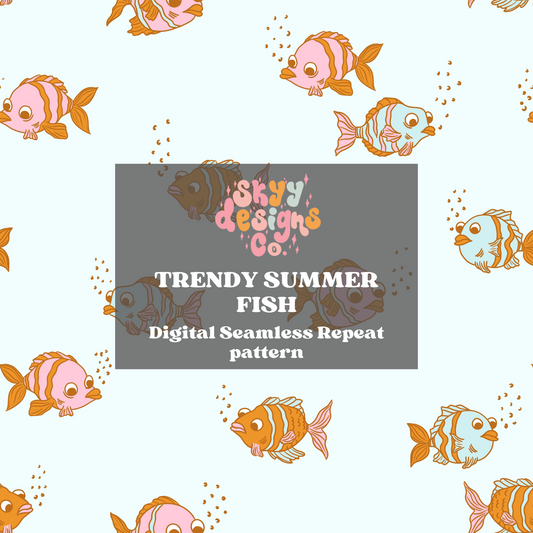 Trendy Summer Fish Pattern