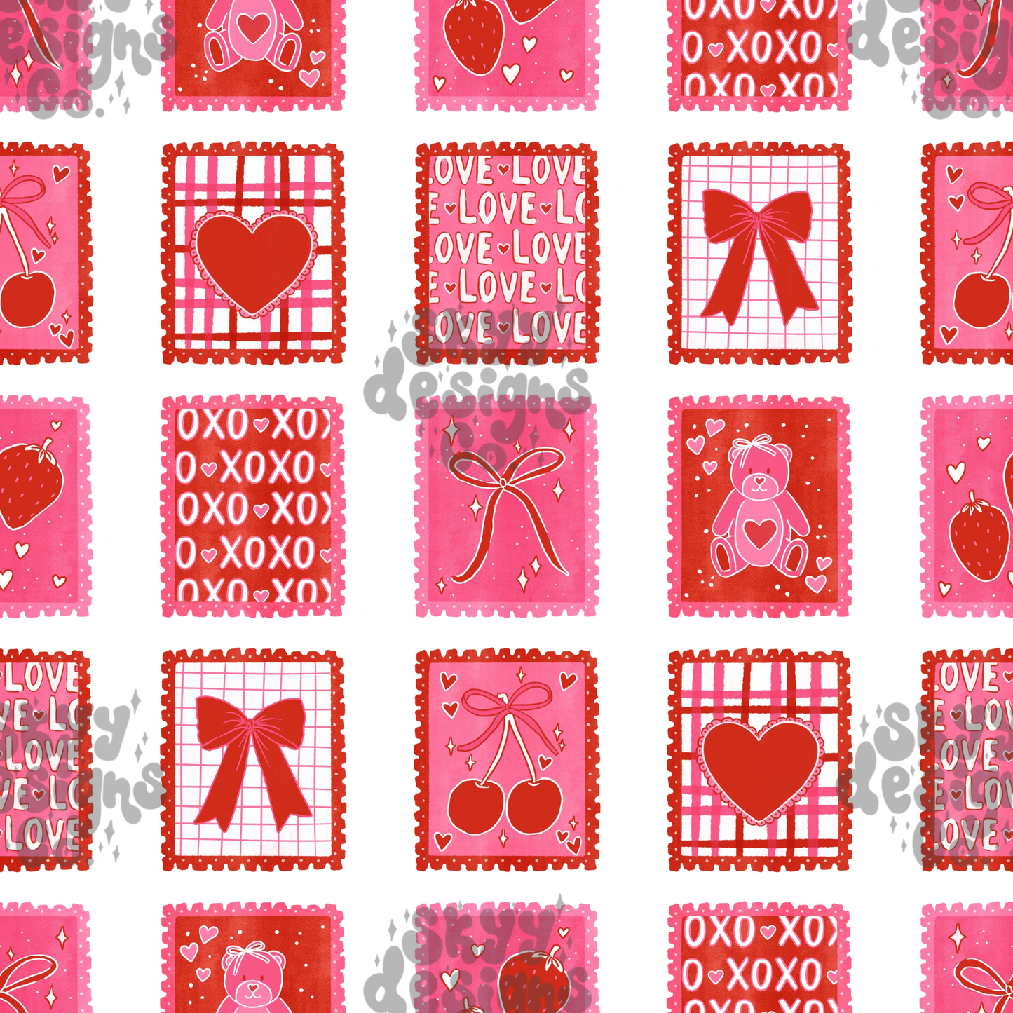 Watercolor Valentine Stamps
