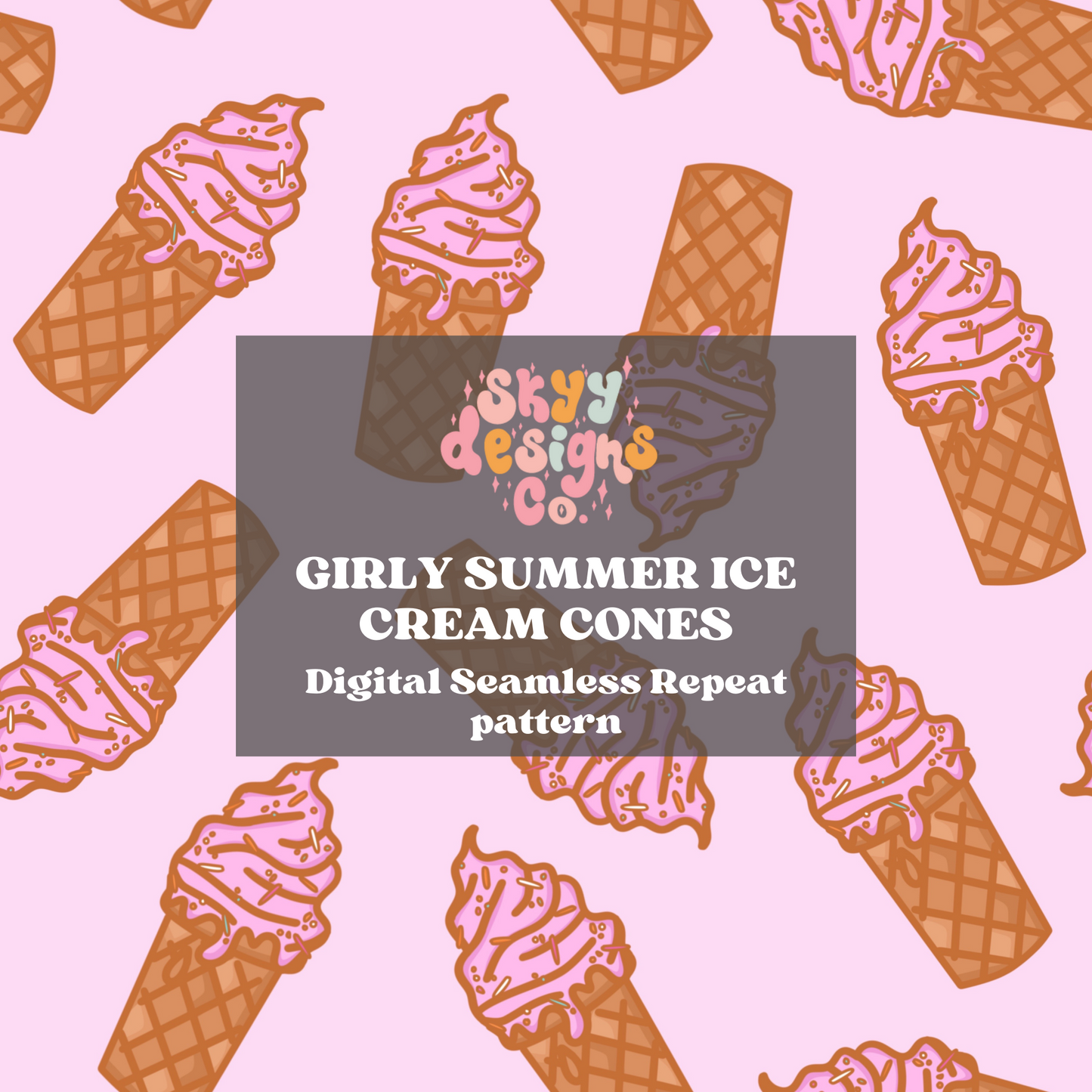 Girly summer Ice Cream Pattern