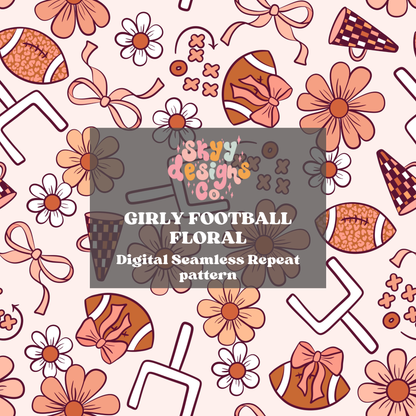 Girly bow Football Pattern